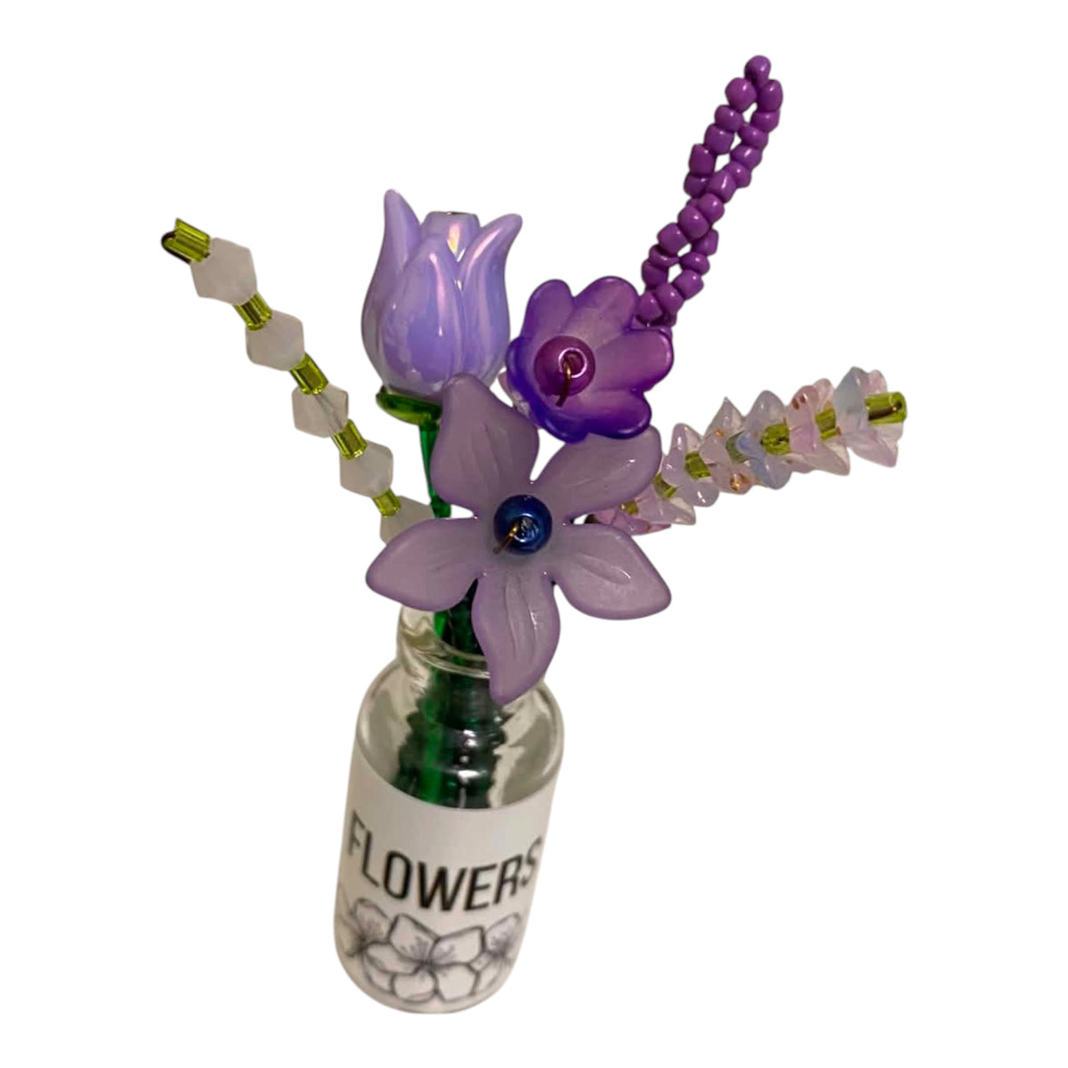Mini vase beaded forever flower