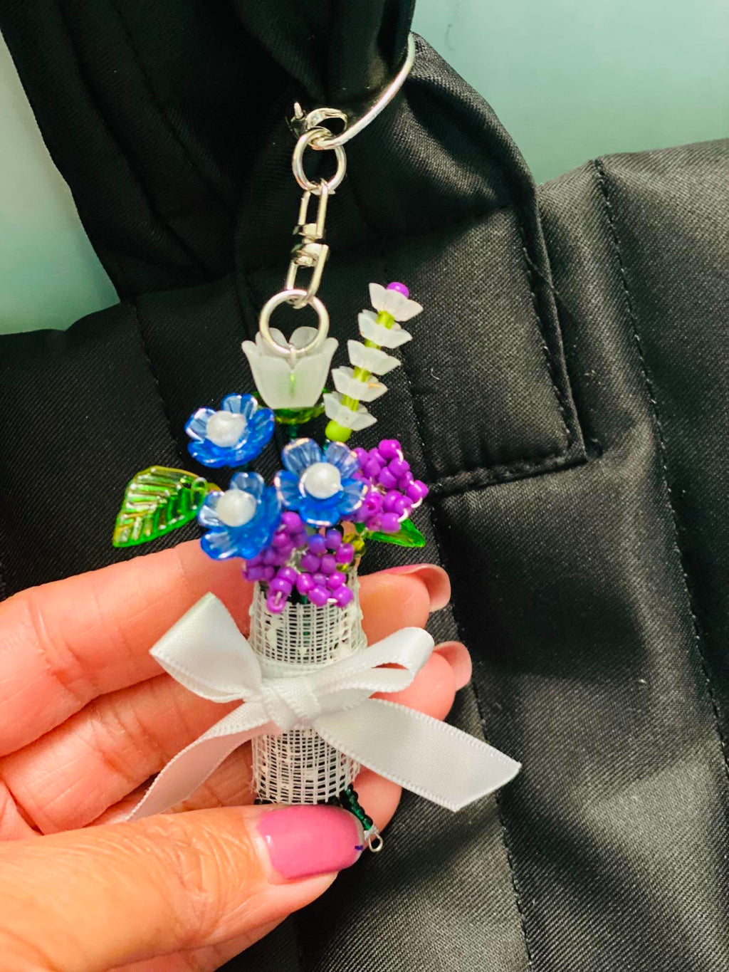 Mini forever bouquet keychain